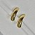 Brinco ear hook metal liso ouro semijoia - Imagem 3