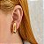 Brinco ear hook metal liso ouro semijoia - Imagem 2