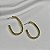 Brinco argola oval metal ouro semijoia - Imagem 7
