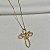 Colar crucifixo Espírito Santo zircônia ouro semijoia - Imagem 3