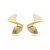Brinco leque metal torcido ouro semijoia 20417 - Imagem 1
