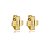 Brinco pressão x metal texturizado ouro semijoia 6181005 - Imagem 1