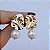 Brinco pressão chapa amassada pérola ouro semijoia 6181505 - Imagem 6