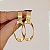 Brinco pressão oval metal ouro semijoia 4593905 - Imagem 4