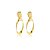 Brinco pressão oval metal ouro semijoia 4593905 - Imagem 1