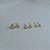 Kit 3 brincos triangulares cristais ouro semijoia - Imagem 5