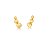 Brinco ear cuff abaulado texturizado ouro semijoia - Imagem 1