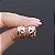 Brinco argolinha metal martelado ouro semijoia 24k06010 - Imagem 2
