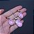 Colar e brinco oval pedra natural madrepérola rosa ródio semijoia - Imagem 4