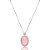 Colar e brinco oval pedra natural madrepérola rosa ródio semijoia - Imagem 3