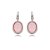 Colar e brinco oval pedra natural madrepérola rosa ródio semijoia - Imagem 5