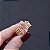 Anel ajustável Leticia Sarabia oval cristal light peach dourado 8078 - Imagem 3