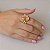 Anel ajustável Leticia Sarabia oval cristal light peach dourado 8078 - Imagem 2
