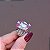 Anel ajustável Leticia Sarabia retangular cristal fucshia 8079 - Imagem 4