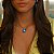 Colar Leticia Sarabia oval cristal aquamarine teal 9103 - Imagem 2