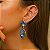 Brinco Leticia Sarabia oval cristal azul 9101 - Imagem 2