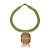 Colar Design Natural algodão verde pistache madeira - Imagem 1