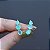 Brinco ear cuff cristais fusion turmalina ouro semijoia - Imagem 3