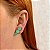 Brinco ear cuff cristais fusion turmalina ouro semijoia - Imagem 2