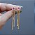Brinco ear jacket pêndulo cristal rosa ouro semijoia - Imagem 3