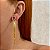 Brinco ear jacket pêndulo cristal rosa ouro semijoia - Imagem 2