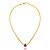 Colar choker cristal rosa ouro semijoia - Imagem 1