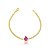 Pulseira gota cristal fusion rosa ouro semijoia - Imagem 1
