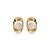 Brinco oval olho de gato ouro semijoia E240332 - Imagem 1