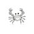 Broche caranguejo cristal ródio semijoia - Imagem 1