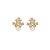 Brinco flores pérola zircônia ouro semijoia E11753 - Imagem 1