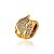Anel ajustável Claudia Arbex cristais ouro vintage - Imagem 1