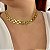 Colar choker elos redondos ouro semijoia - Imagem 2