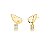 Brinco ear cuff cristal azul ouro semijoia - Imagem 1