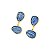 Brinco pedra natural cianita azul ouro semijoia - Imagem 1