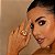 Anel Elaine Palma curvado zircônia ouro semijoia - Imagem 2
