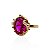 Anel ajustável Elaine Palma oval zircônia pink ouro semijoia - Imagem 1