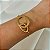 Pulseira ovais lisos e trançados ouro semijoia - Imagem 2