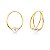 Brinco oval pérola shell g ouro semijoia - Imagem 1