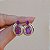 Brinco gota cristal fusion roxo ouro semijoia E11535 - Imagem 3