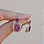 Brinco gota cristal fusion roxo ouro semijoia E11535 - Imagem 4