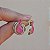 Brinco gota cristal fusion rosa ouro semijoia E11535 - Imagem 4
