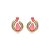 Brinco gota cristal fusion rosa ouro semijoia E11535 - Imagem 1