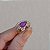 Anel gota cristal fusion roxo ouro semijoia J2042 - Imagem 3