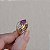 Anel gota cristal fusion roxo ouro semijoia J2042 - Imagem 4