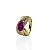 Anel gota cristal fusion roxo ouro semijoia J2042 - Imagem 1