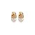 Brinco argolinha Lady Di pérola zircônia ouro semijoia E10088 - Imagem 1