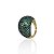 Anel abaulado zircônia verde ouro semijoia JZ-240227 - Imagem 1