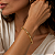 Bracelete bambu zircônia ouro semijoia PU 1179 - Imagem 2