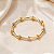 Bracelete bambu zircônia ouro semijoia PU 1179 - Imagem 1
