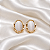 Brinco Oval Cristal Olho de Gato Ouro Semijoia BA 5699 - Imagem 1